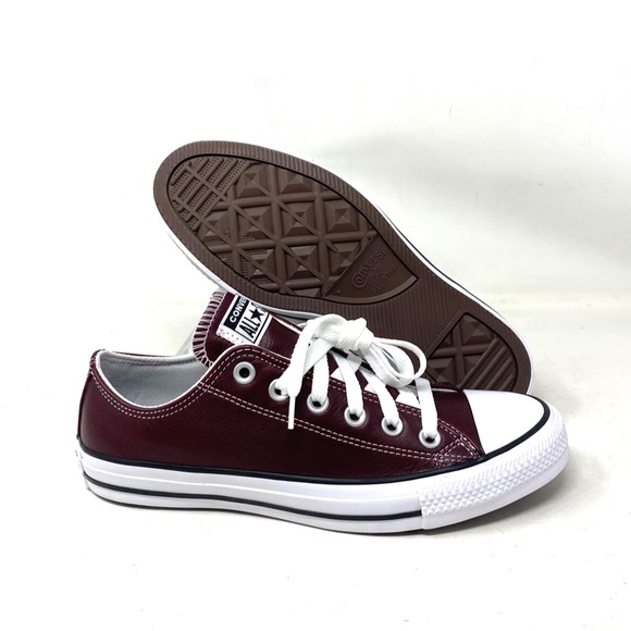 Converse Ctas OX Low Leather Skate Shoes Bordeaux Women Sneakers Casual A07877C - Picture 9 of 11